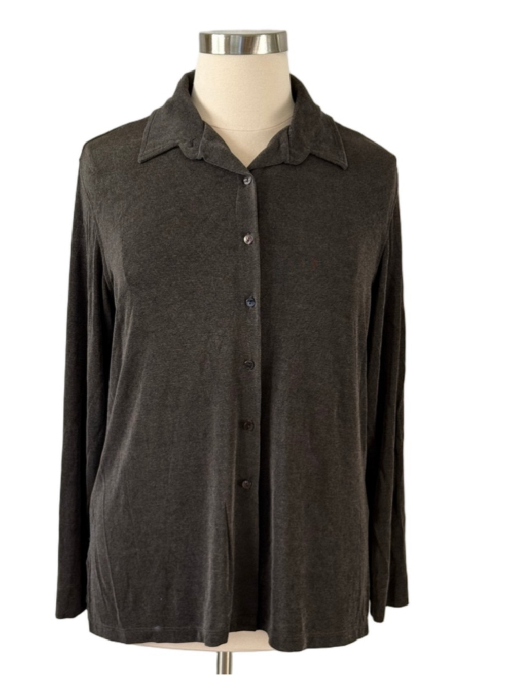Chico’s Design size 16 Dark Charcoal Grey Full Button Cardigan (Chico’s 3)